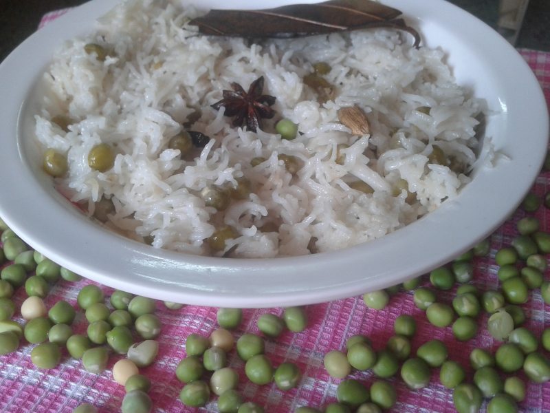 Peas pulao recipe, how to make peas pulao recipe, matar pulao recipe