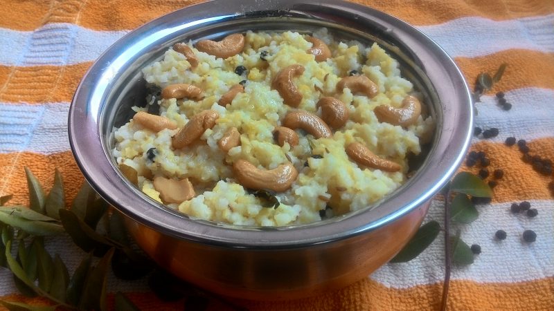 Ven Pongal recipe, how to make ven pongal recipe, khara pongal recipe