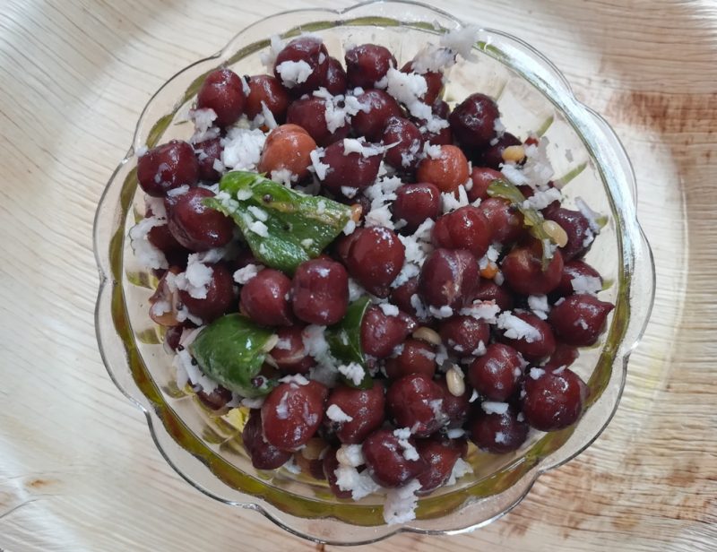 Black sundal recipe, how to make Black sundal recipe, kala chana sundal