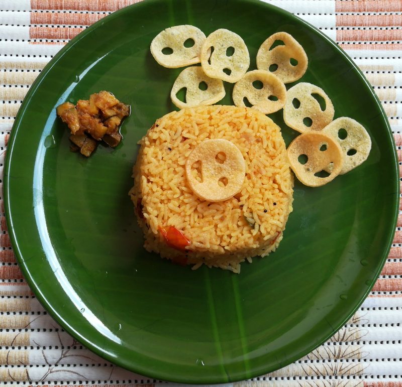 tomato rice recipe, how to prepare tomato rice, thakkali sadam